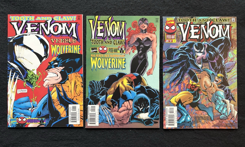 Venom: Tooth and Claw #1-3 (1996) Complete Mini-Series Set Marvel Comics