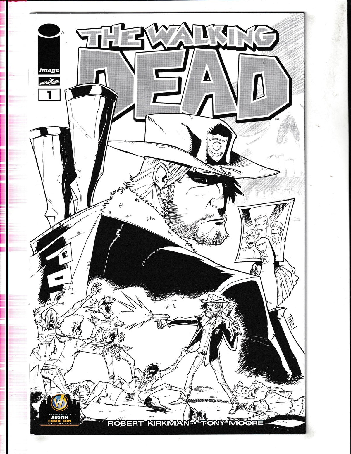 Walking Dead #1 (2013) B/W Wizard World Austin Exclusive Image Comics