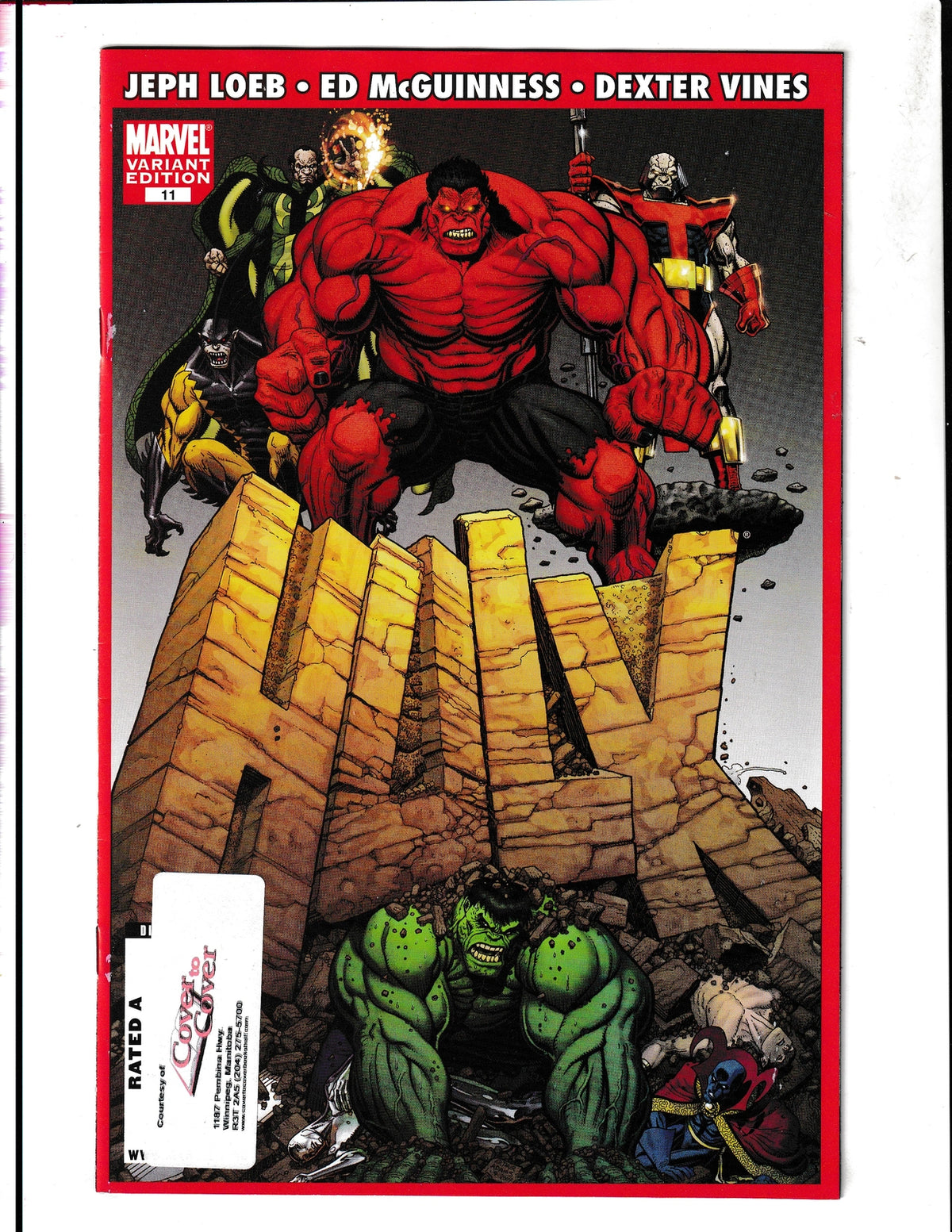 Hulk #11c (2009) 1:15 Arthur Adams Variant Marvel Comics