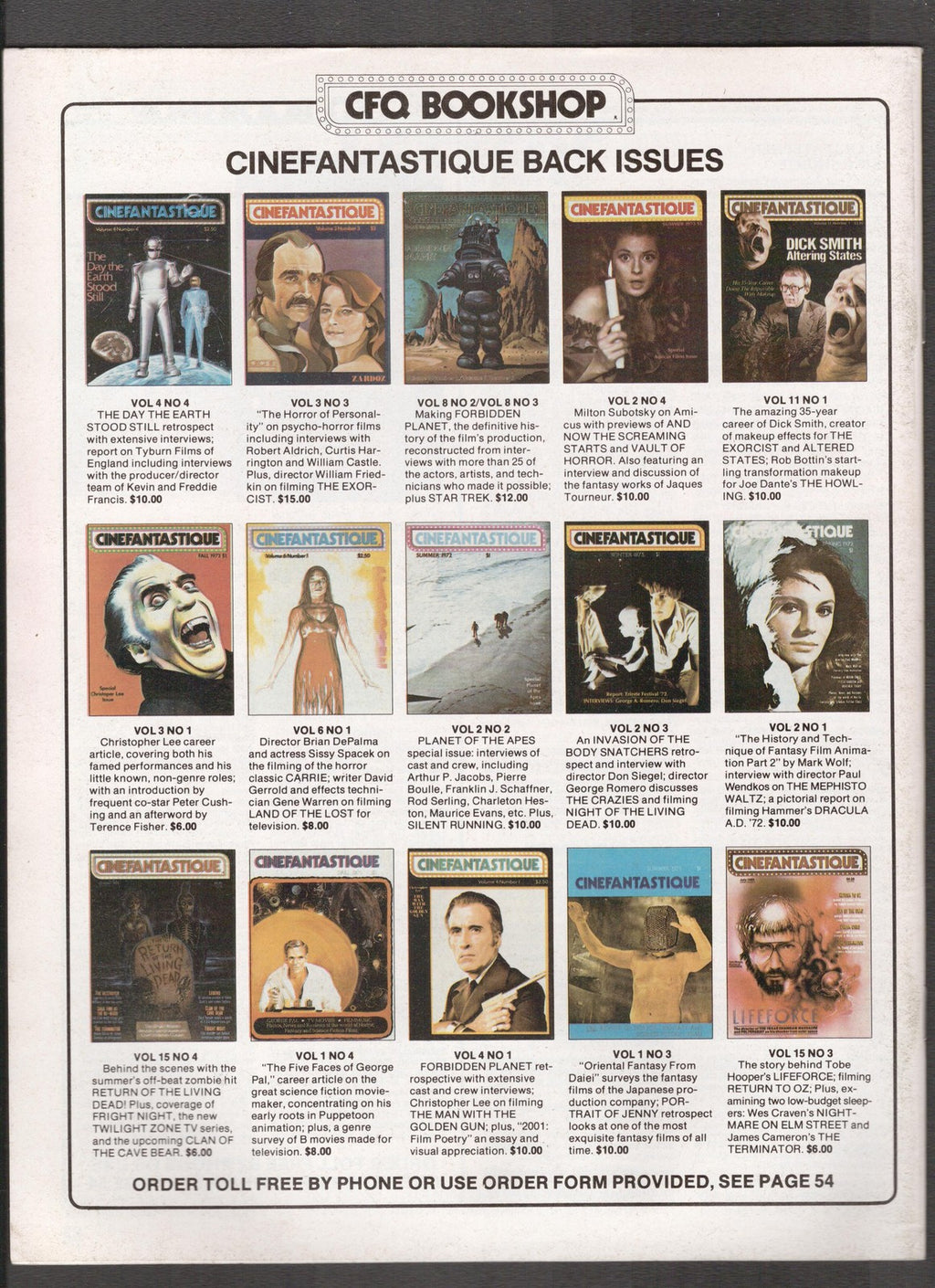 Cinefantastique #5 (1986) Ridley Scott Cinefantastique Comics