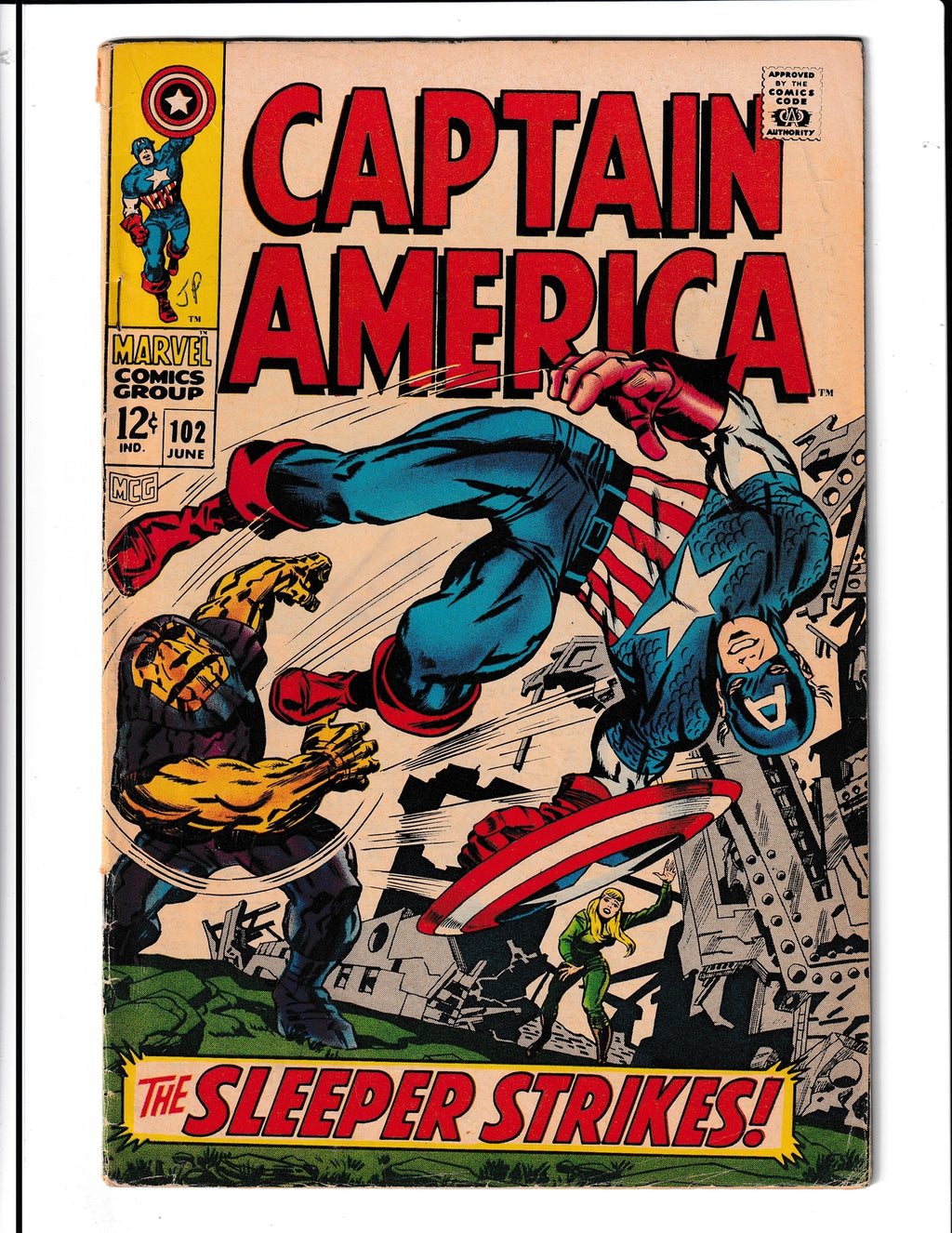 Captain America #102 (1968) Jack Kirby Art - Red Skull and Sleeper Marvel Comics