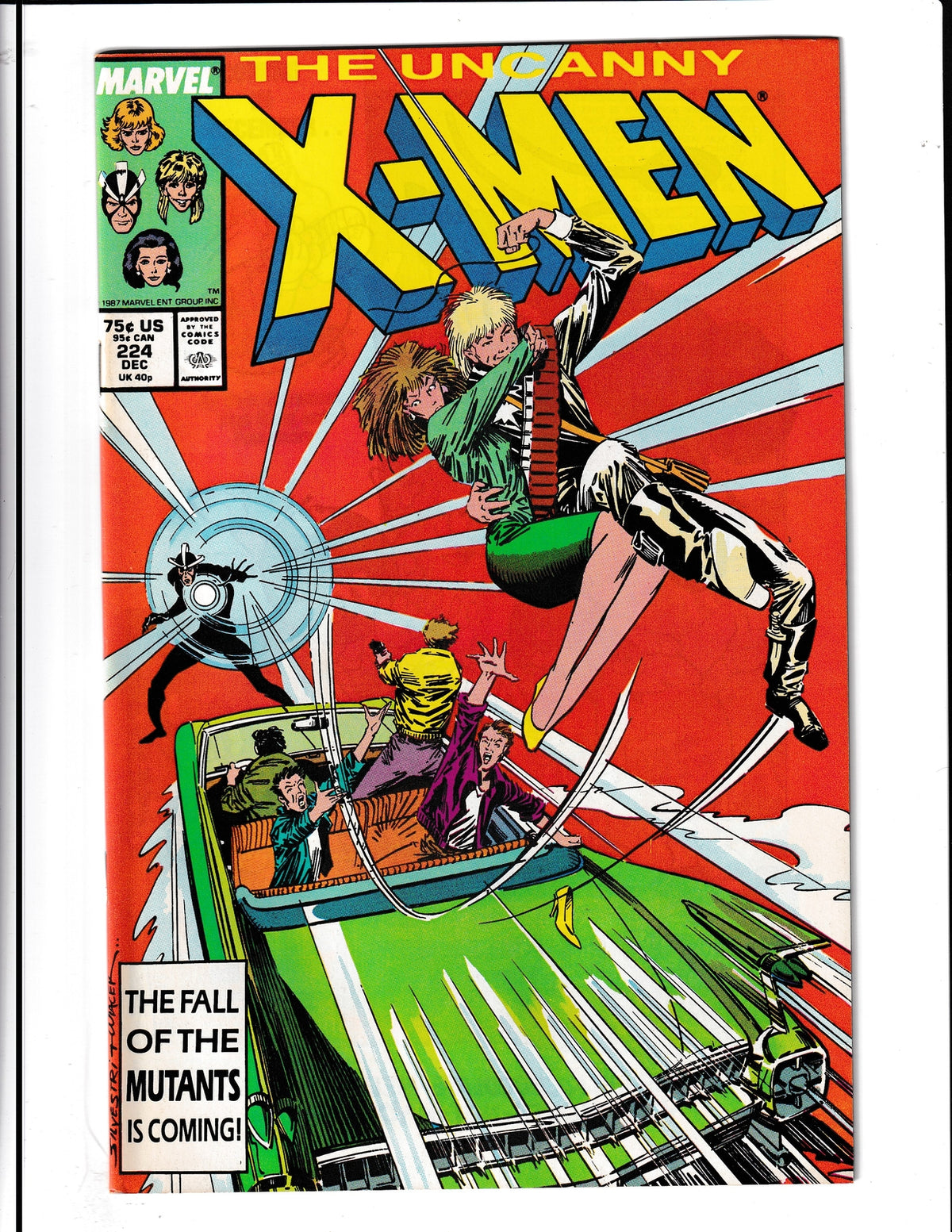 Uncanny X-Men #224 (1987) Attached Marvel Mutant Drawing Card Marvel Comics