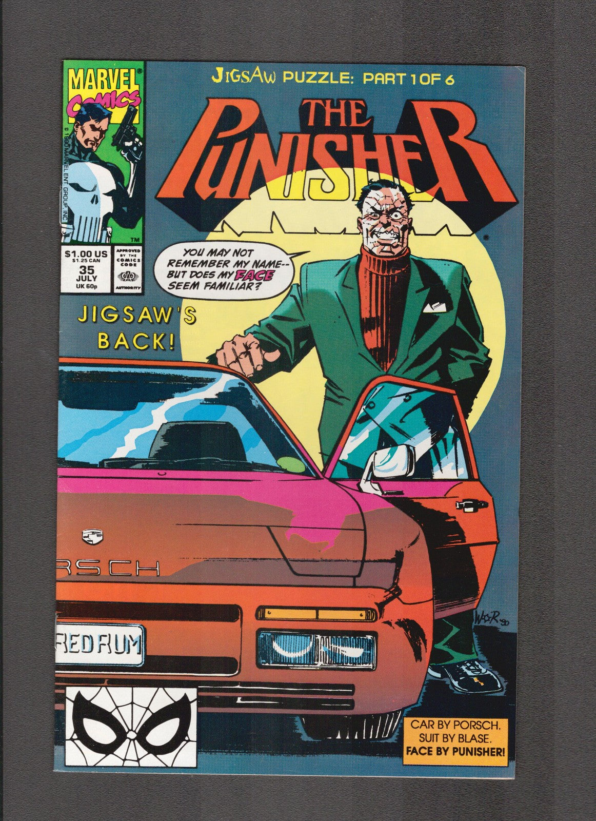 Punisher #35 (1990) Puzzle piece #1 Marvel Comics