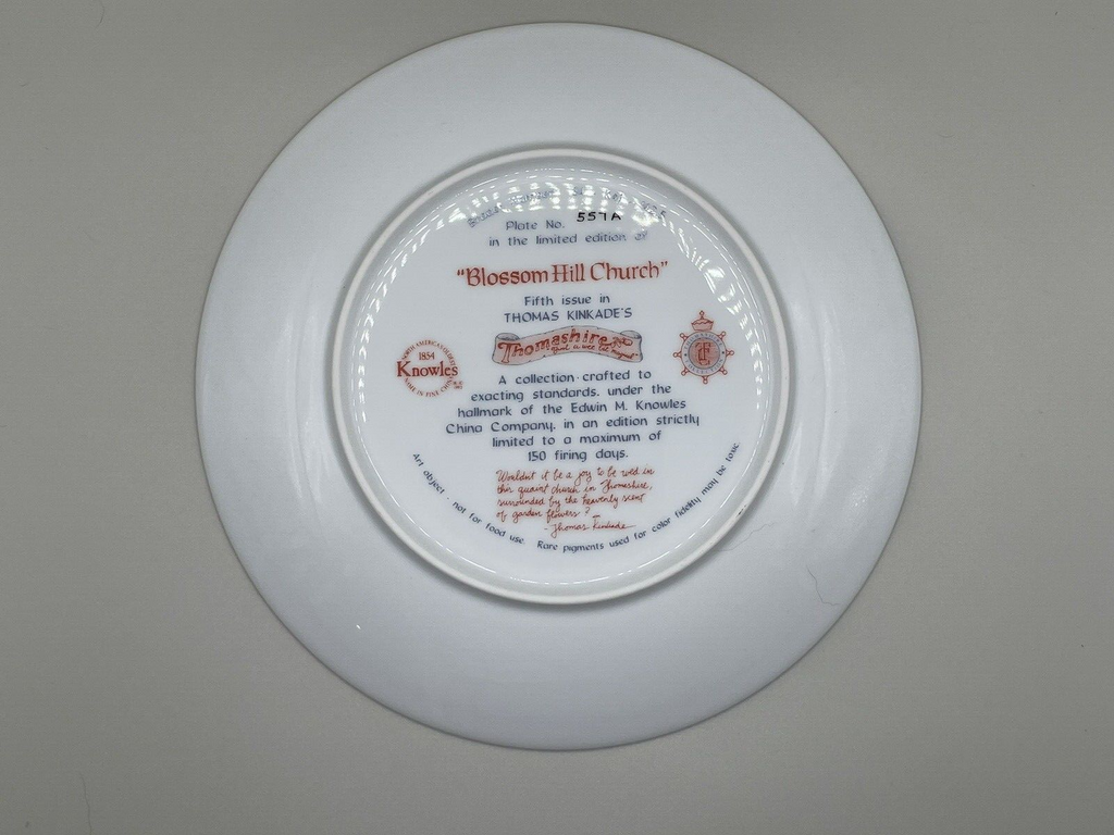 Complete Set of 6 Plates Thomas Kinkade's "Thomashire" - Bradex 84-K41-142