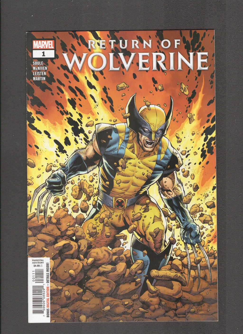 Return of Wolverine #1 (2018) Steve McNiven Cover Marvel Comics