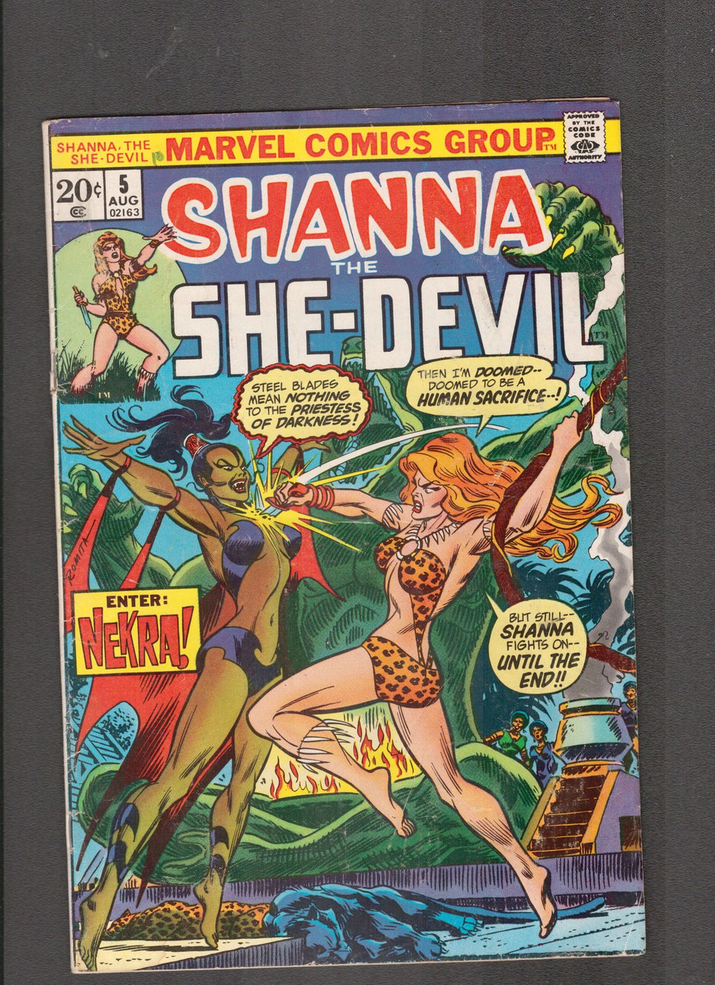 Shanna the She-Devil #5 (1973) John Romita, 1st Nekra, Last Issue Marvel Comics