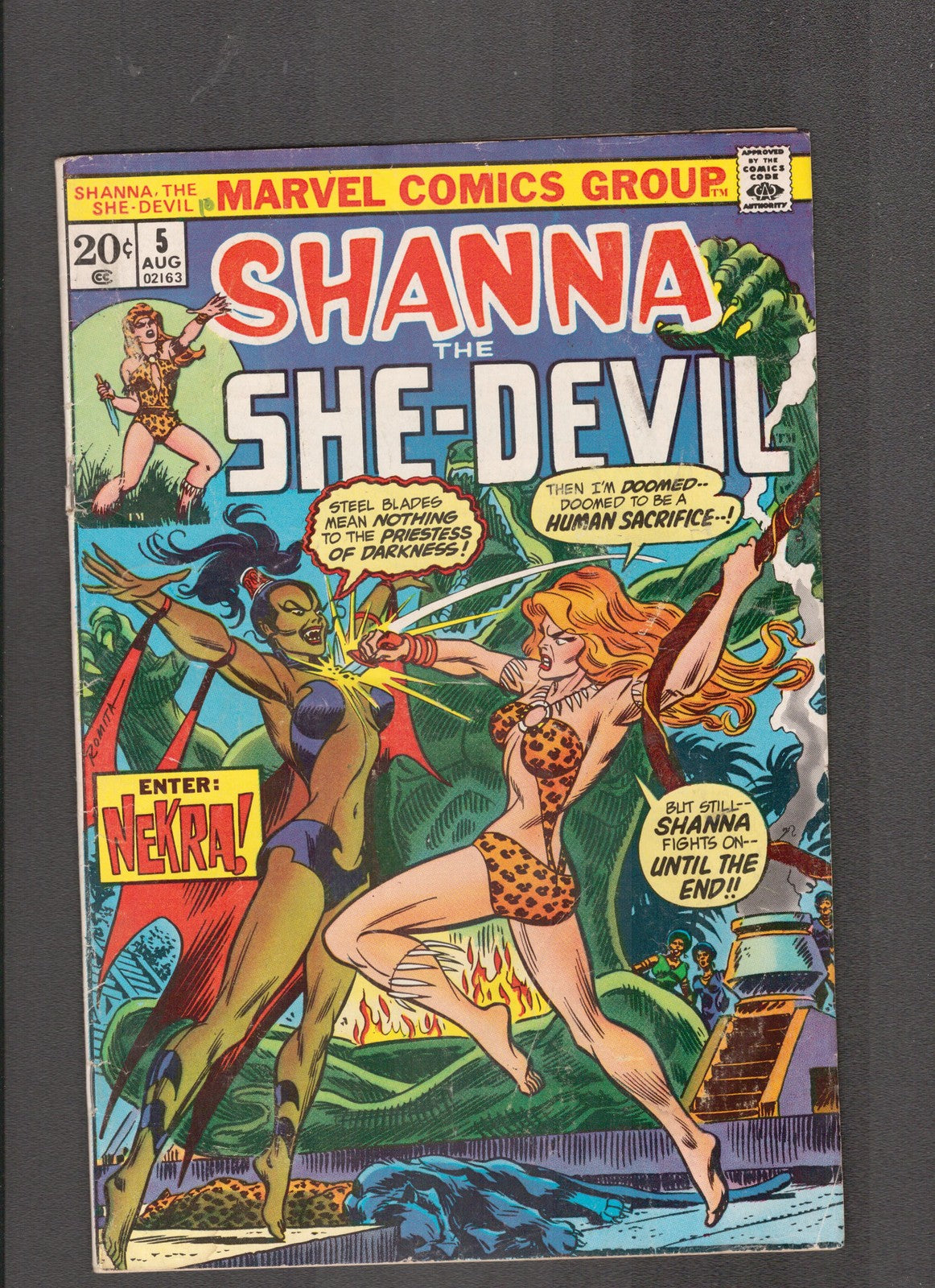 Shanna the She-Devil #5 (1973) John Romita, 1st Nekra, Last Issue Marvel Comics