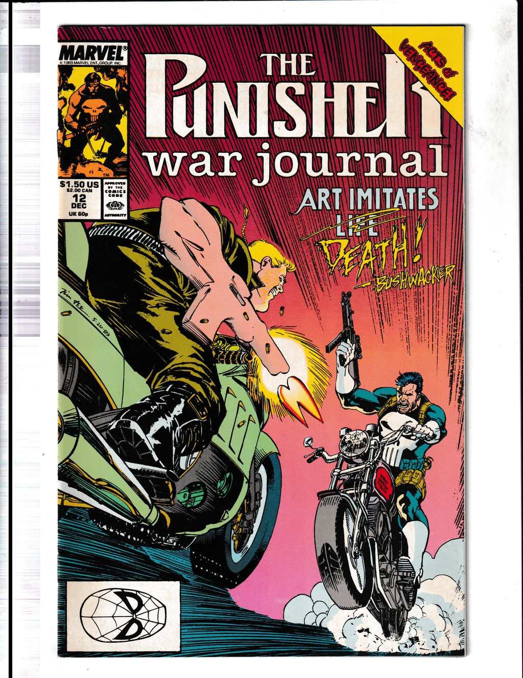 Punisher: War Journal #12 (1989) Art Imitates Death Marvel Comics