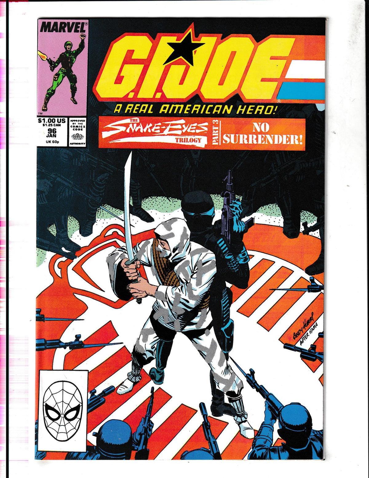 G.I. Joe A Real American Hero #96 (1990) Snake Eyes Trilogy Part 3 Marvel Comics