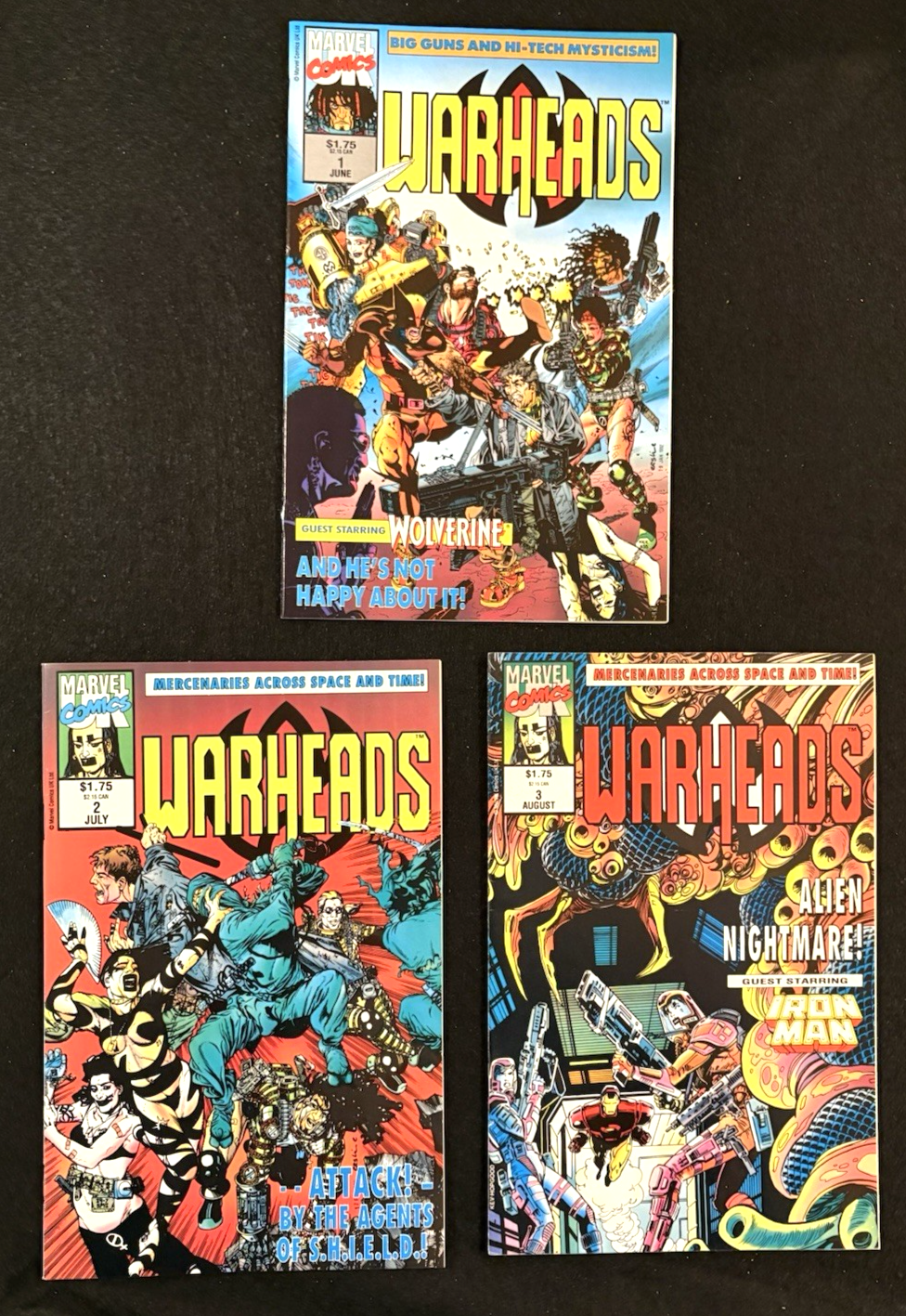 Warheads Run of Three #1-3 (1992) Marvel Wolverine/Iron Man