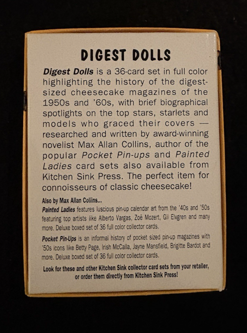 Digest Dolls  Complete Set of 36 Cards  - Kitchen Sink Press - Bettie Page