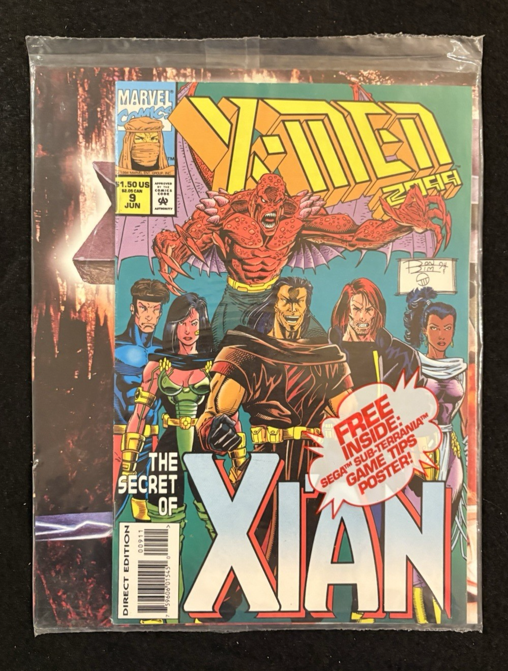 X-Men 2099 #9 In Original Sealed  Poly Bag with Poster  (1994) Marvel