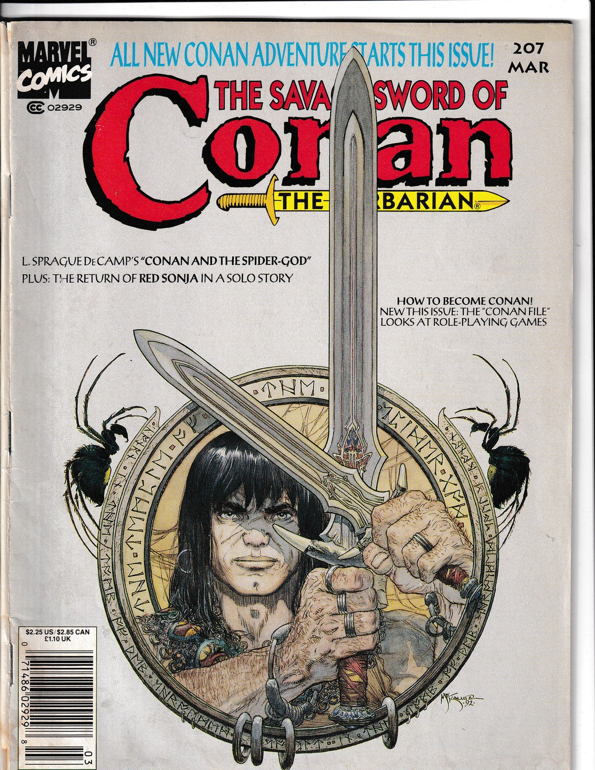 Savage Sword of Conan #207 (1993) the Barbarian Curtis/Marvel Comics