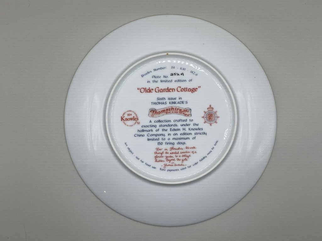 Complete Set of 6 Plates Thomas Kinkade's "Thomashire" - Bradex 84-K41-142