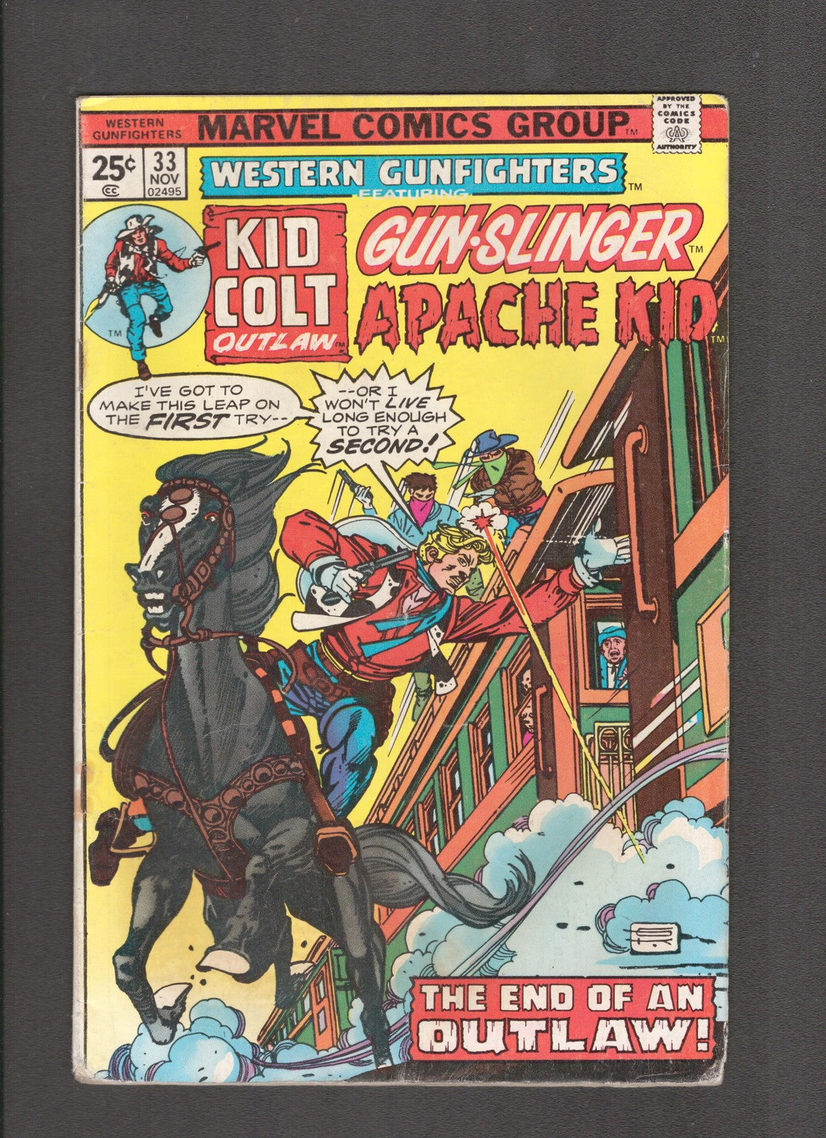 Western Gunfighters #33 (1975) Kid Colt, Gunslinger, Apache Marvel Comics