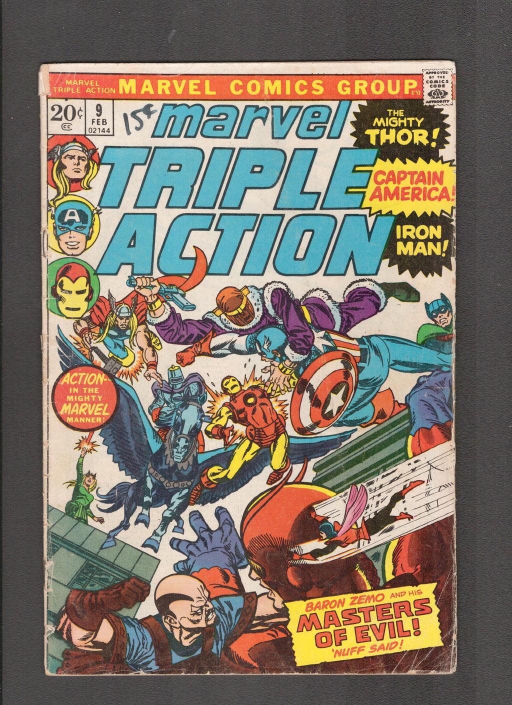 Marvel Triple Action #9 (1972) Art Simek, Stan Lee Marvel Comics