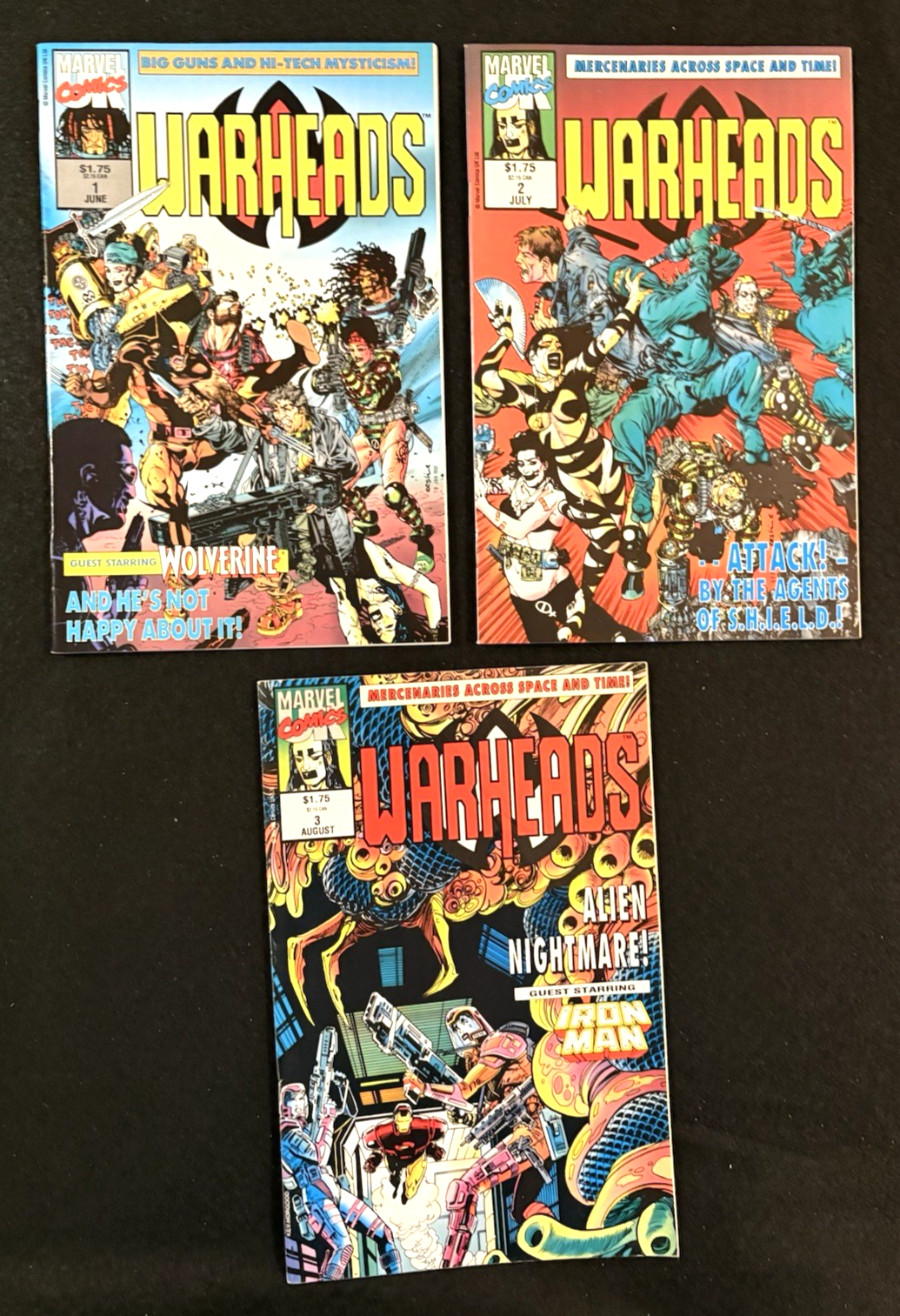 Warheads Run of Three #1-3 (1992) Marvel Comics