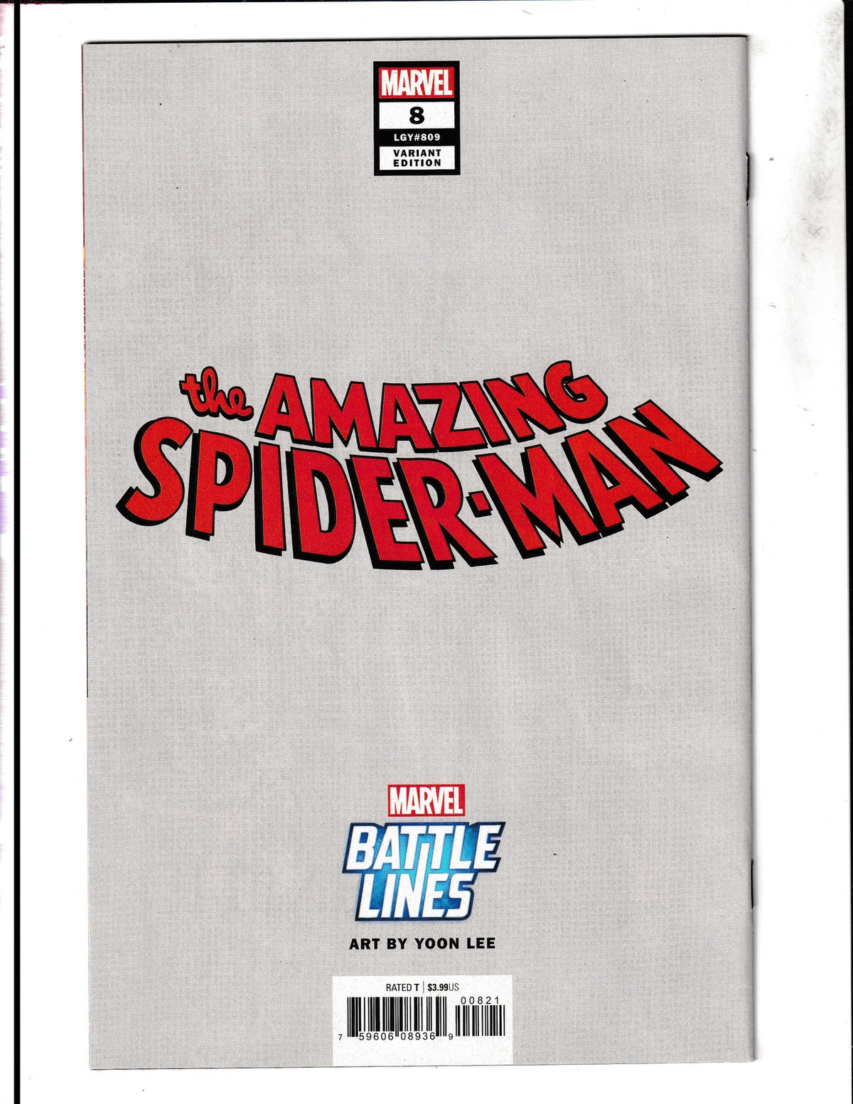 Amazing Spider-Man #8B (2022) Yoon Lee Marvel Battle Lines Cover Marvel Comics