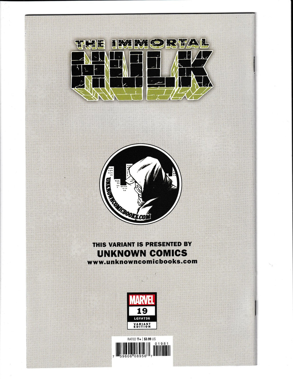 Immortal Hulk #19Unknown-A (2019) Brent Shoonover Marvel Comics