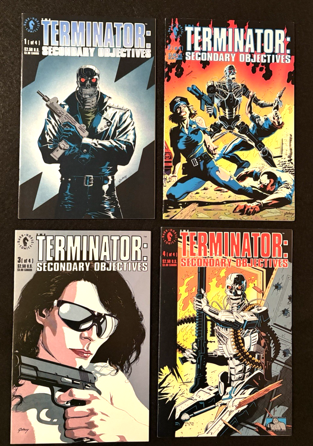 Terminator: Secondary Objectives Complete Set #1-4 (1991) Dark Horse Comics