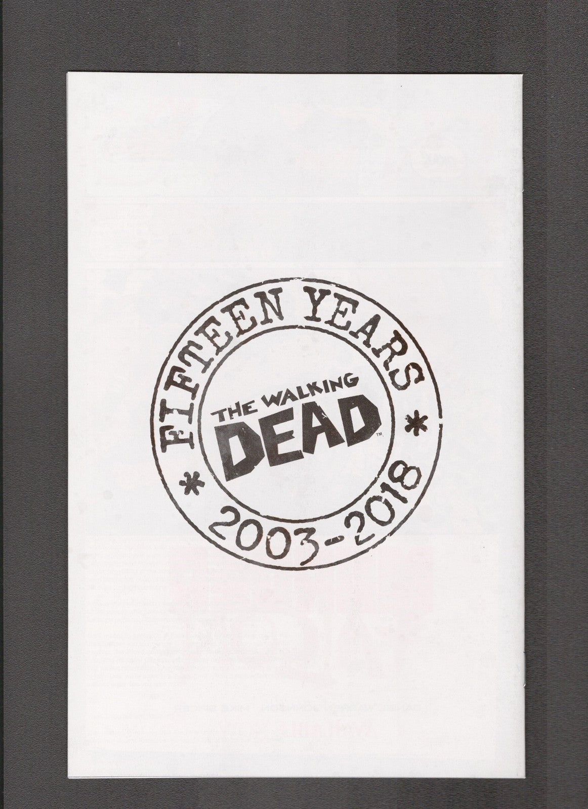 Walking Dead #7c (2018) 15th Anniversary Blind Bag B&W C Image/Skybound Comics