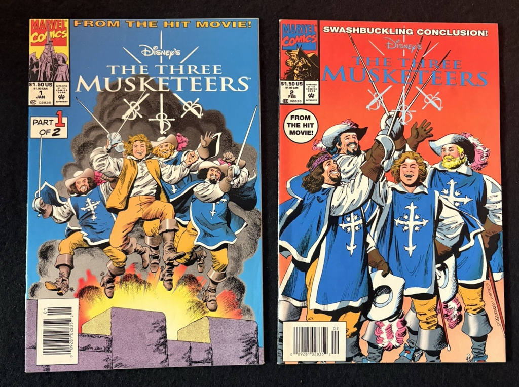 Three Musketeers Movie Adaptation- Complete Set of Two #1-2 (1994) Marvel