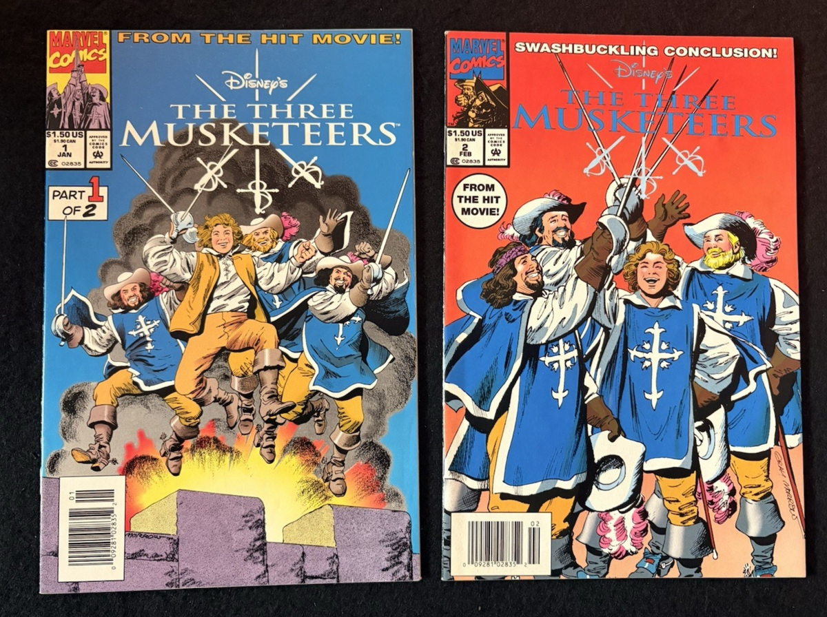 Three Musketeers Movie Adaptation- Complete Set of Two #1-2 (1994) Marvel