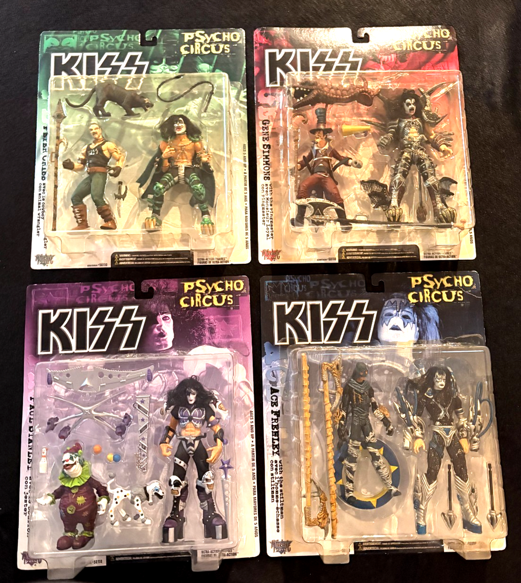 Complete Set of 4 KISS Psycho Circus Action Figures 1998 McFarlane NIB