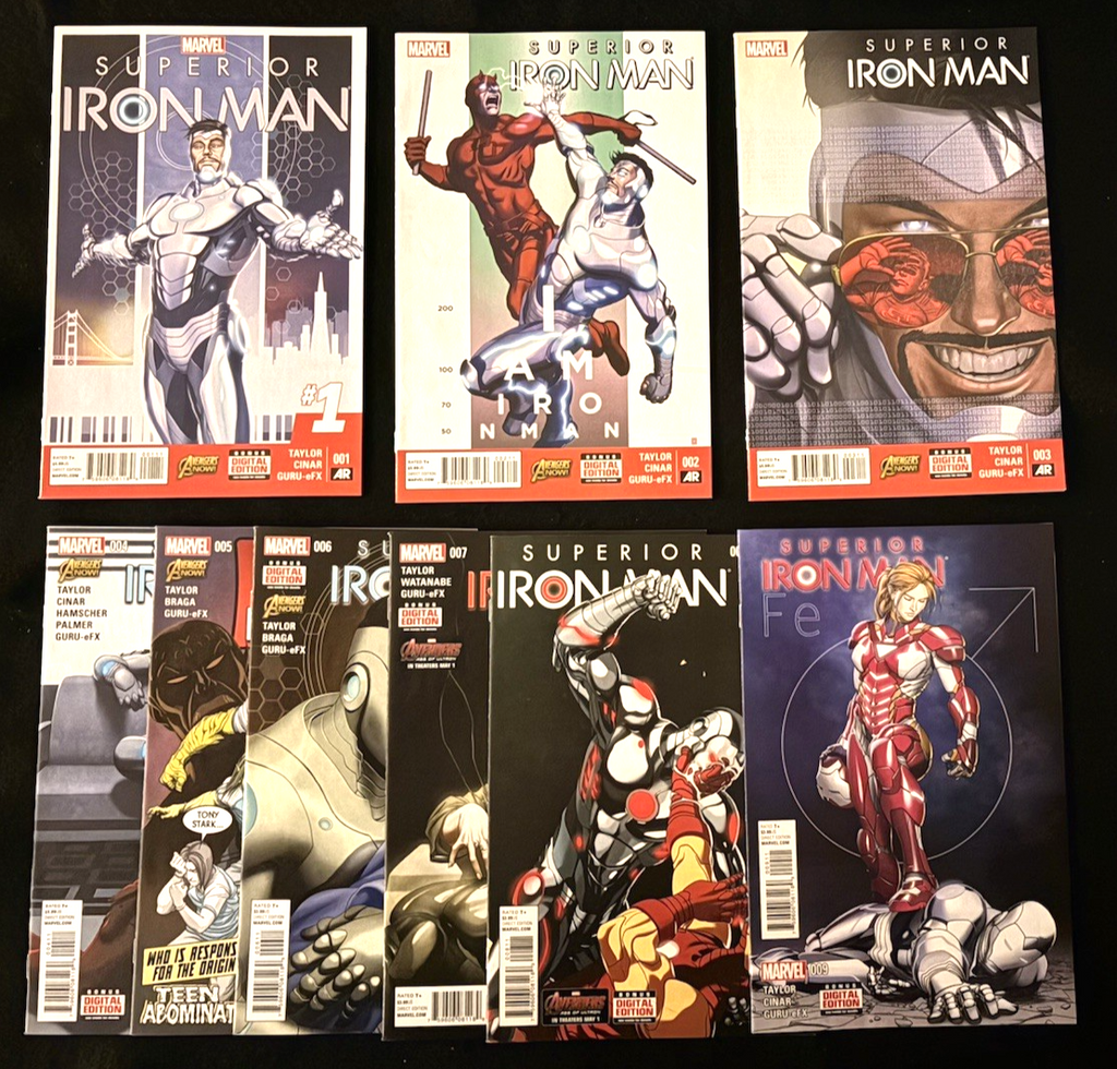 Superior Iron Man - Complete Set #1-9 (2015) Marvel Comics