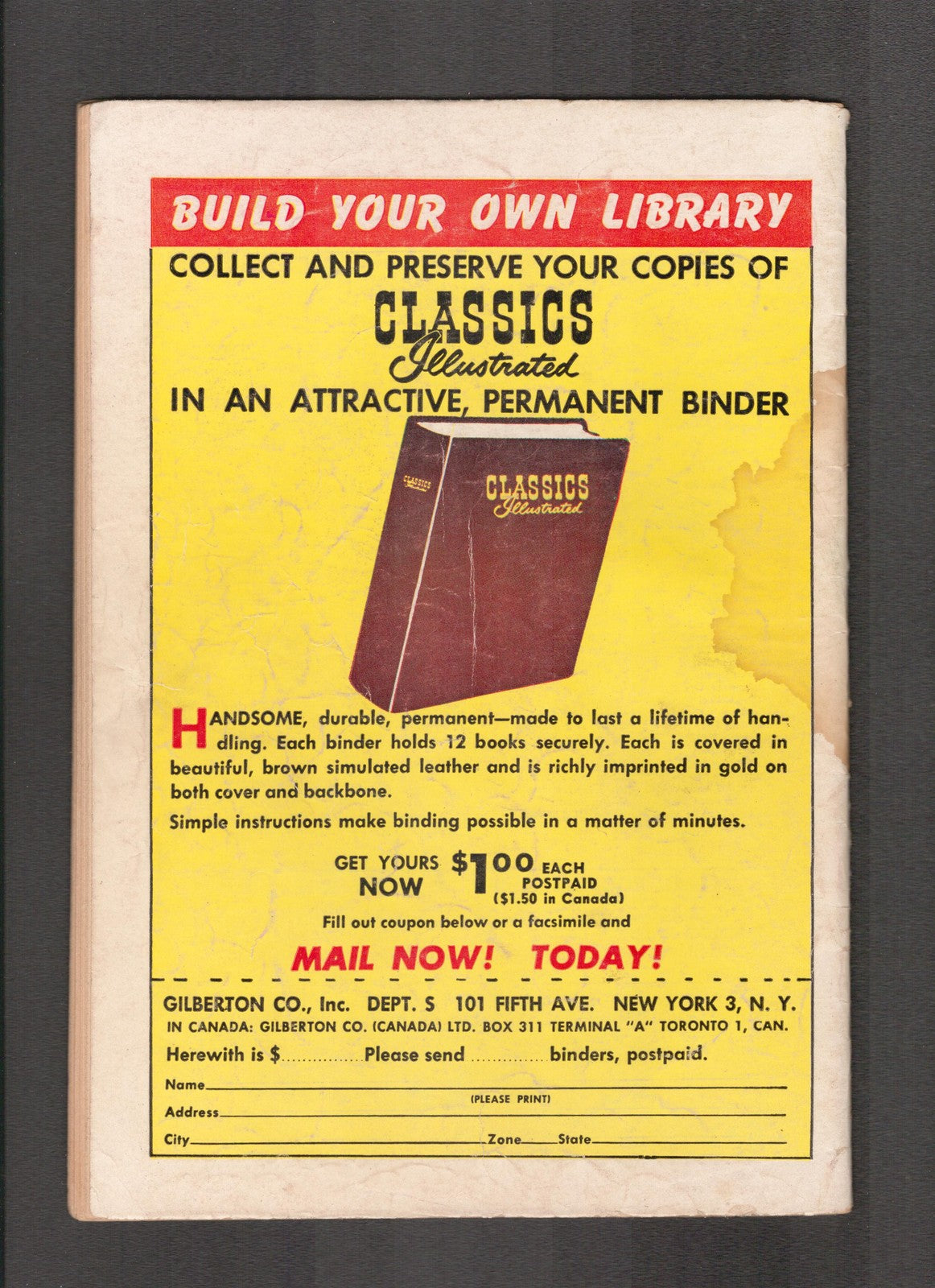 Classics Illustrated #80 (1951) HRN 140 Gliberton Comics