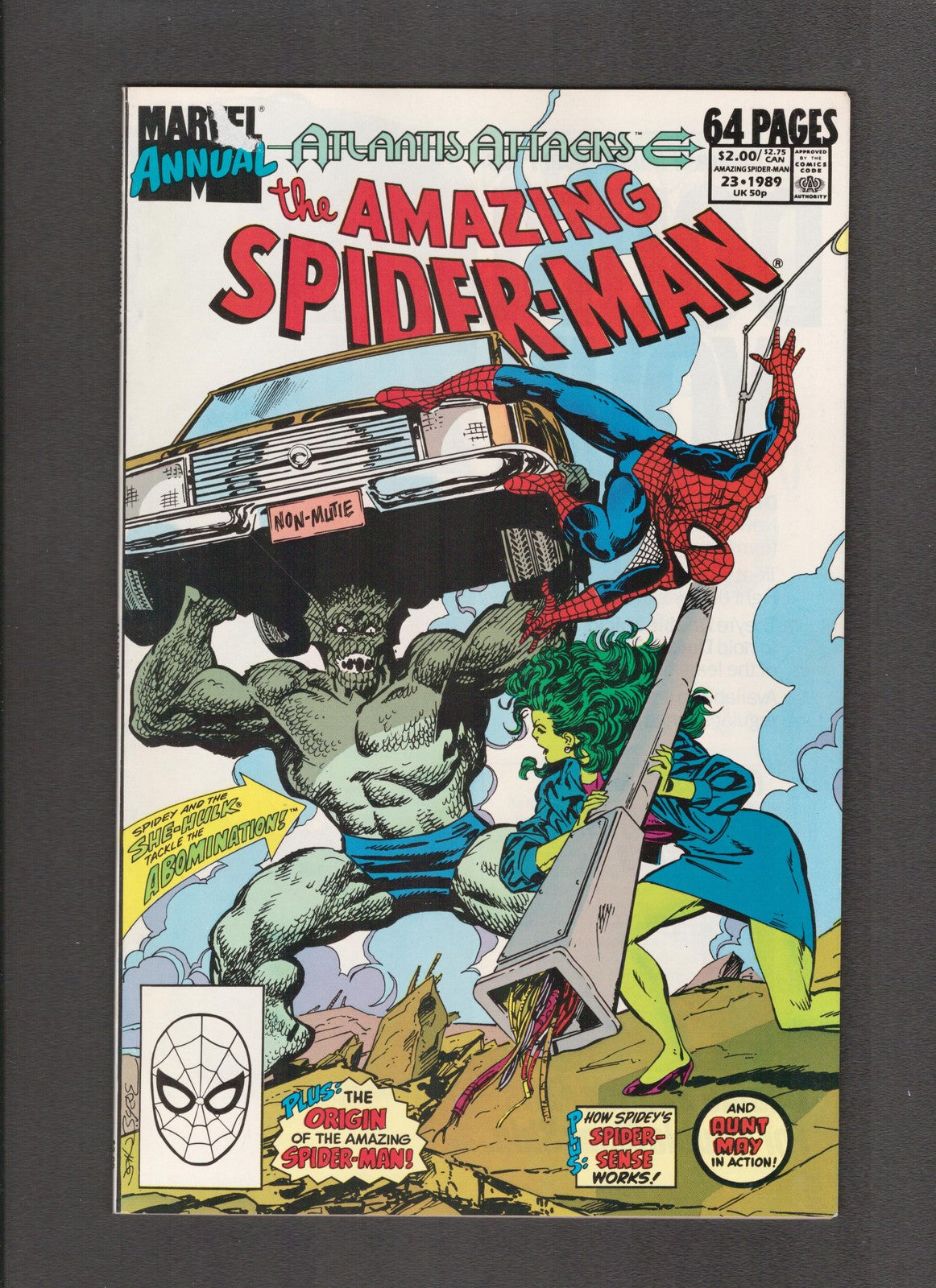 Amazing Spider-Man Annual #23 (1989) She-Hulk Abomination Fight Marvel Comics