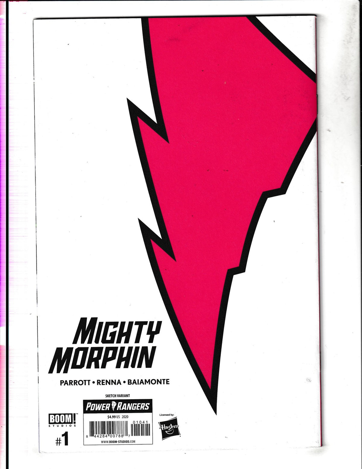 Mighty Morphin #1 (2020) Blank Red Cover BOOM! Comics