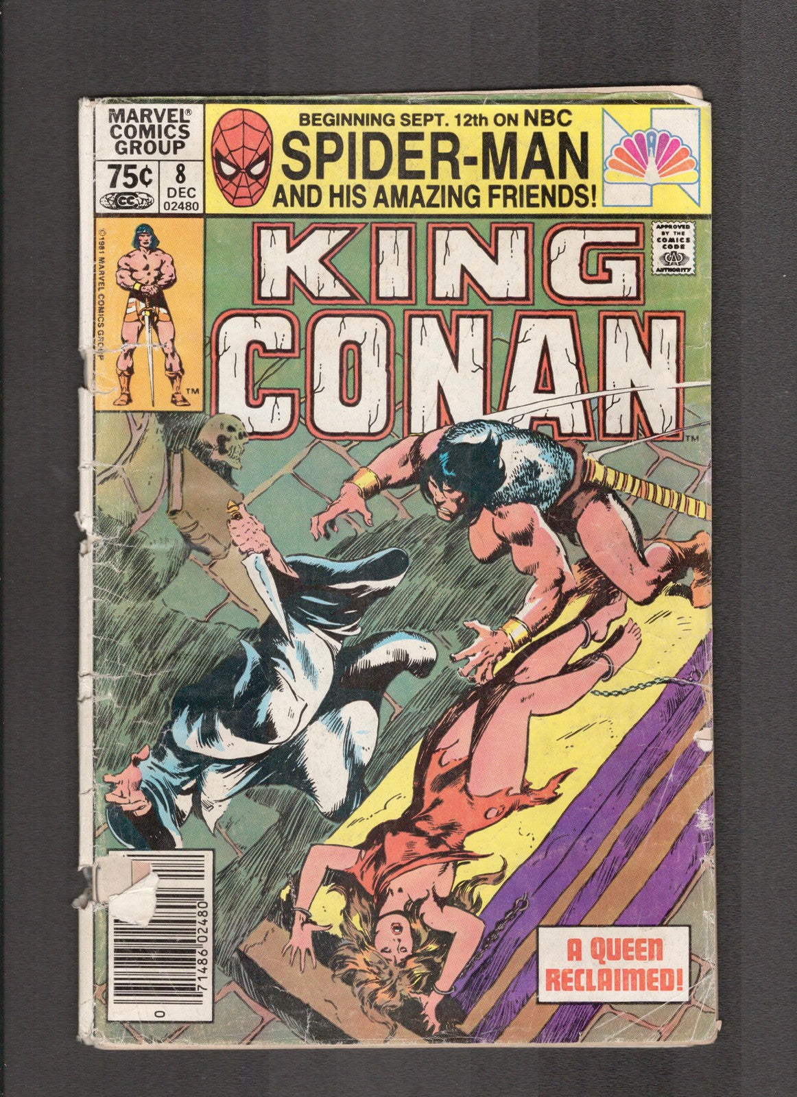 King Conan #8 (1982) Detached cover Marvel Comics