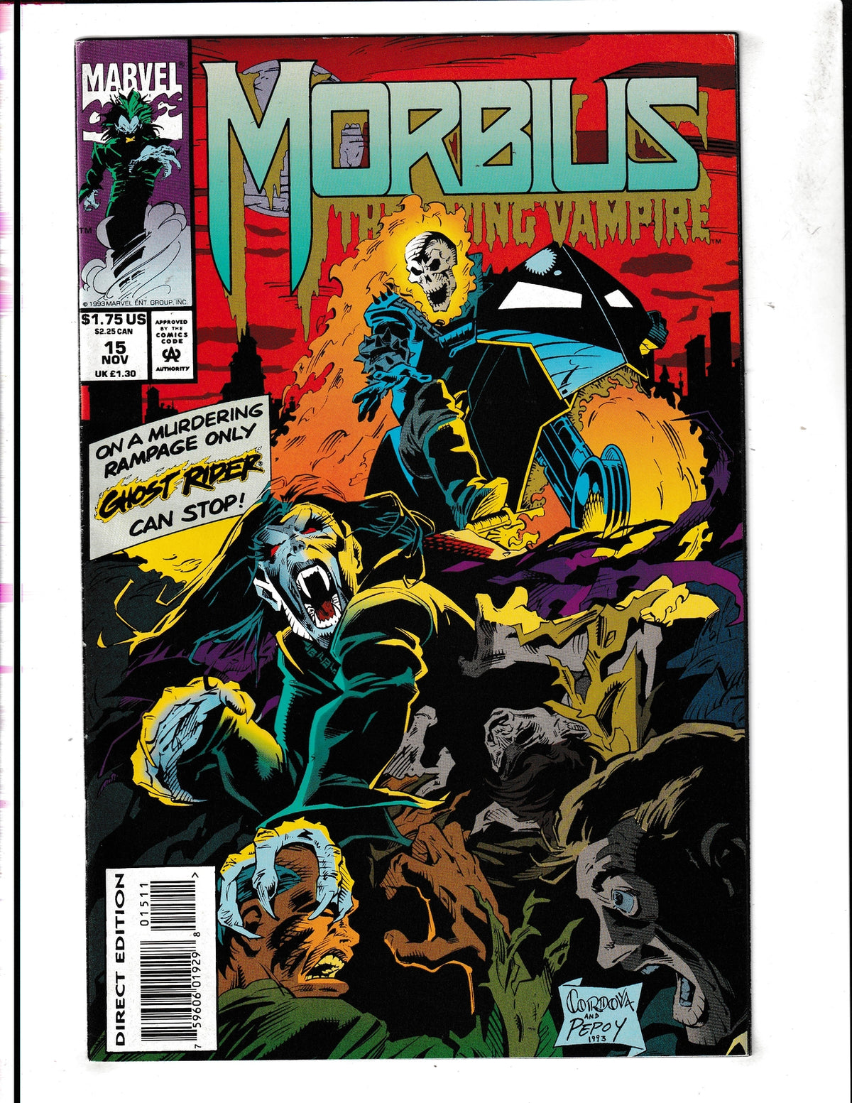 Morbius the Living Vampire #15 (1993) Marvel Comics SKU:1886