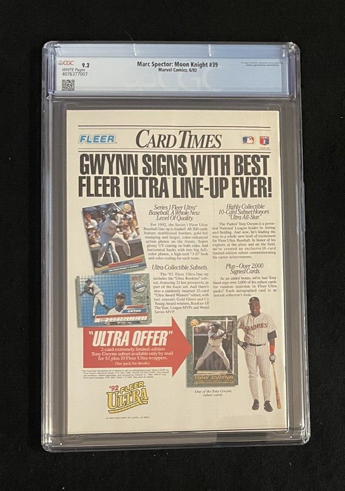 Marc Spector: Moon Knight #39 CGC 9.2 1992 Marvel Comics
