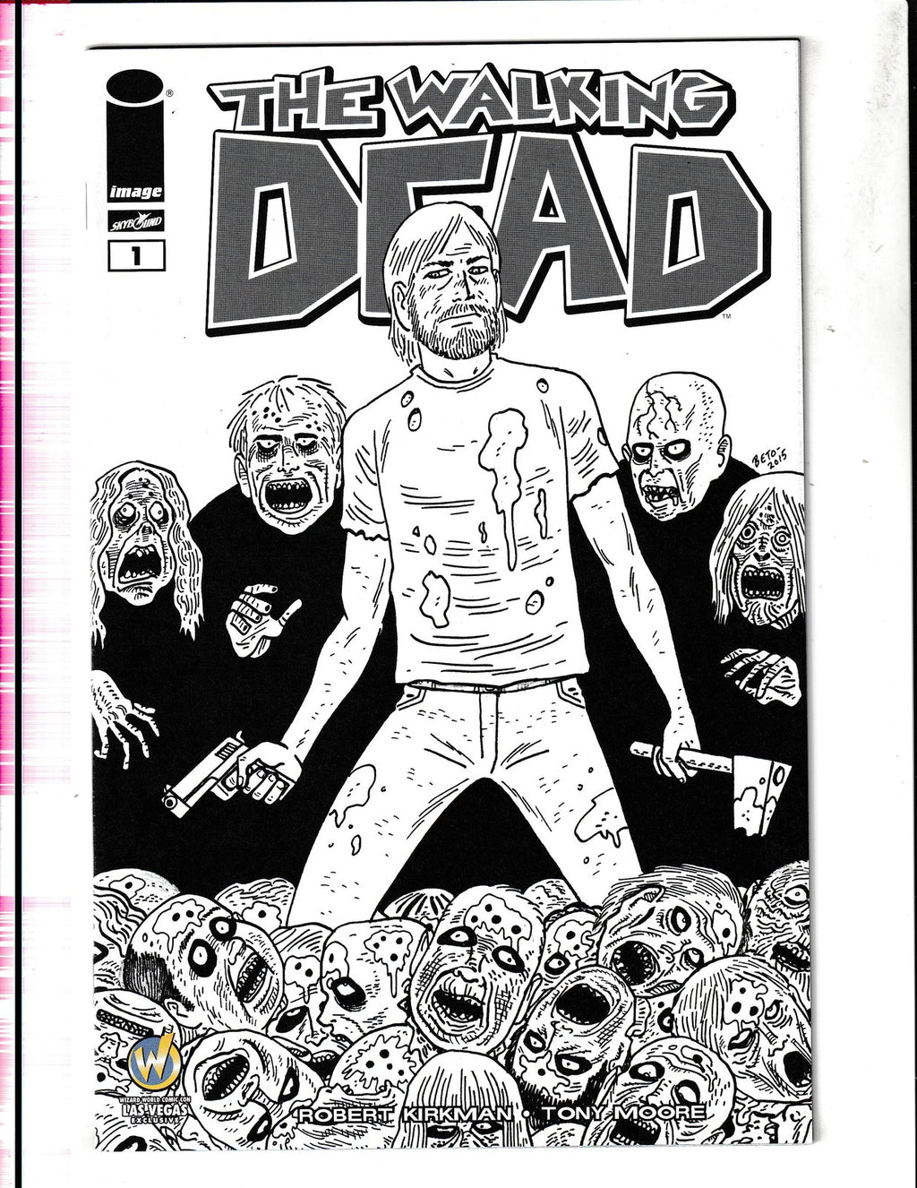 Walking Dead #1 (2015) B/W Wizard World Las Vegas Variant Image Comics