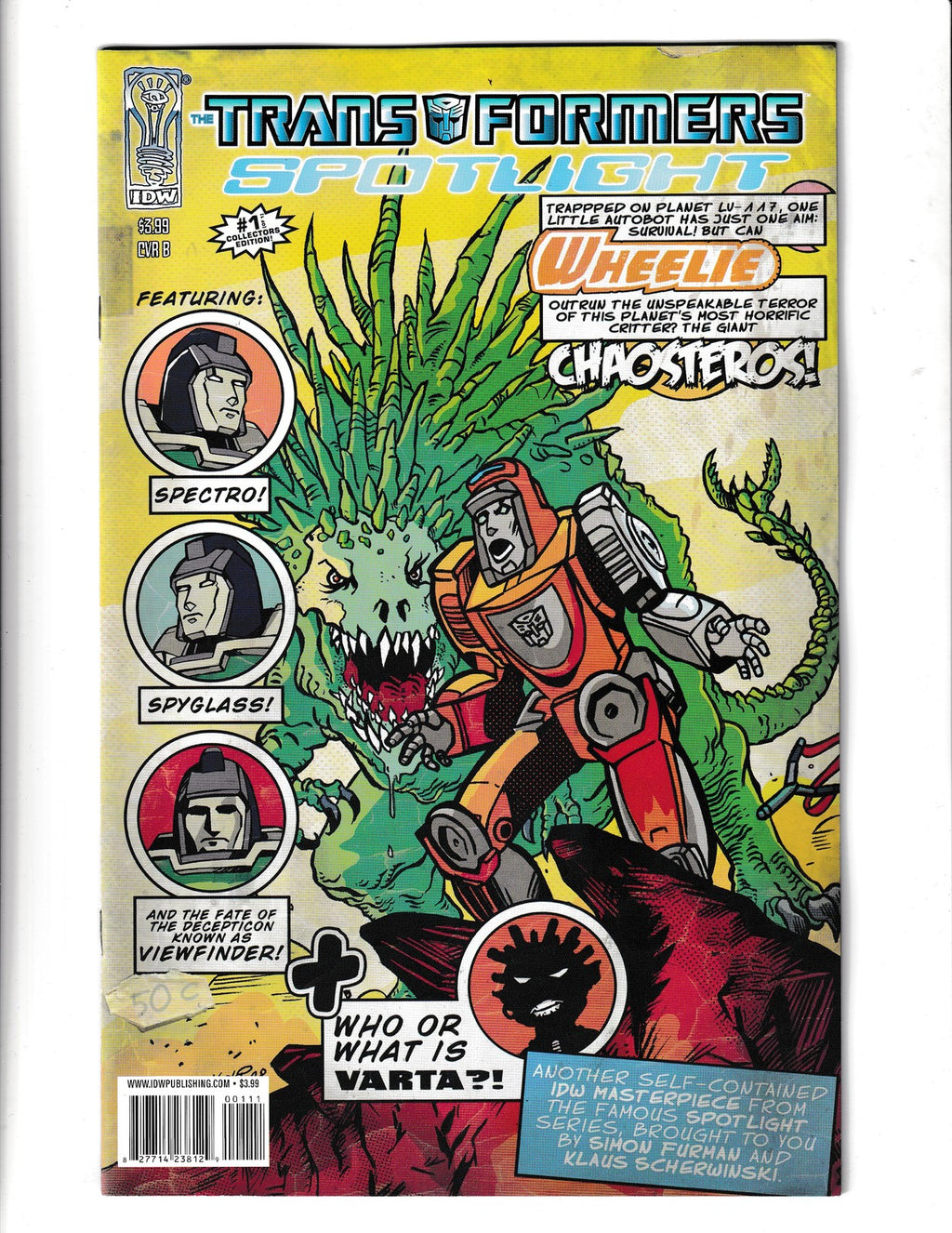 Transformers Spotlight: Wheelie #1b (2008) IDW Comics SKU:2775