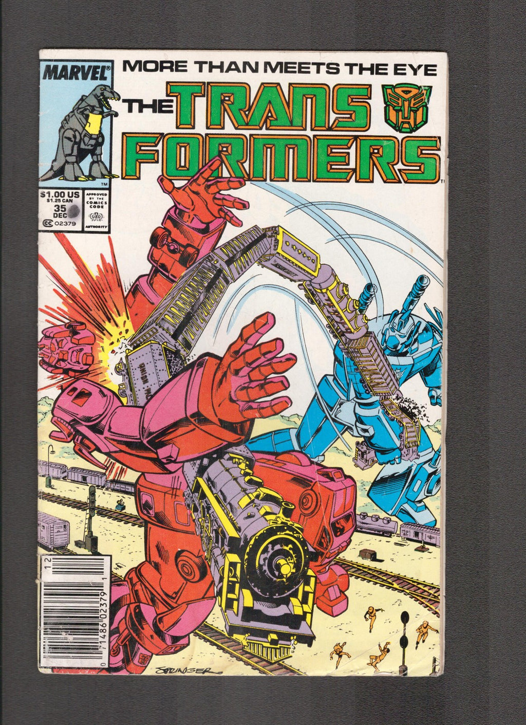 Transformers #35 (1987) Frank Springer Cover Art Marvel Comics