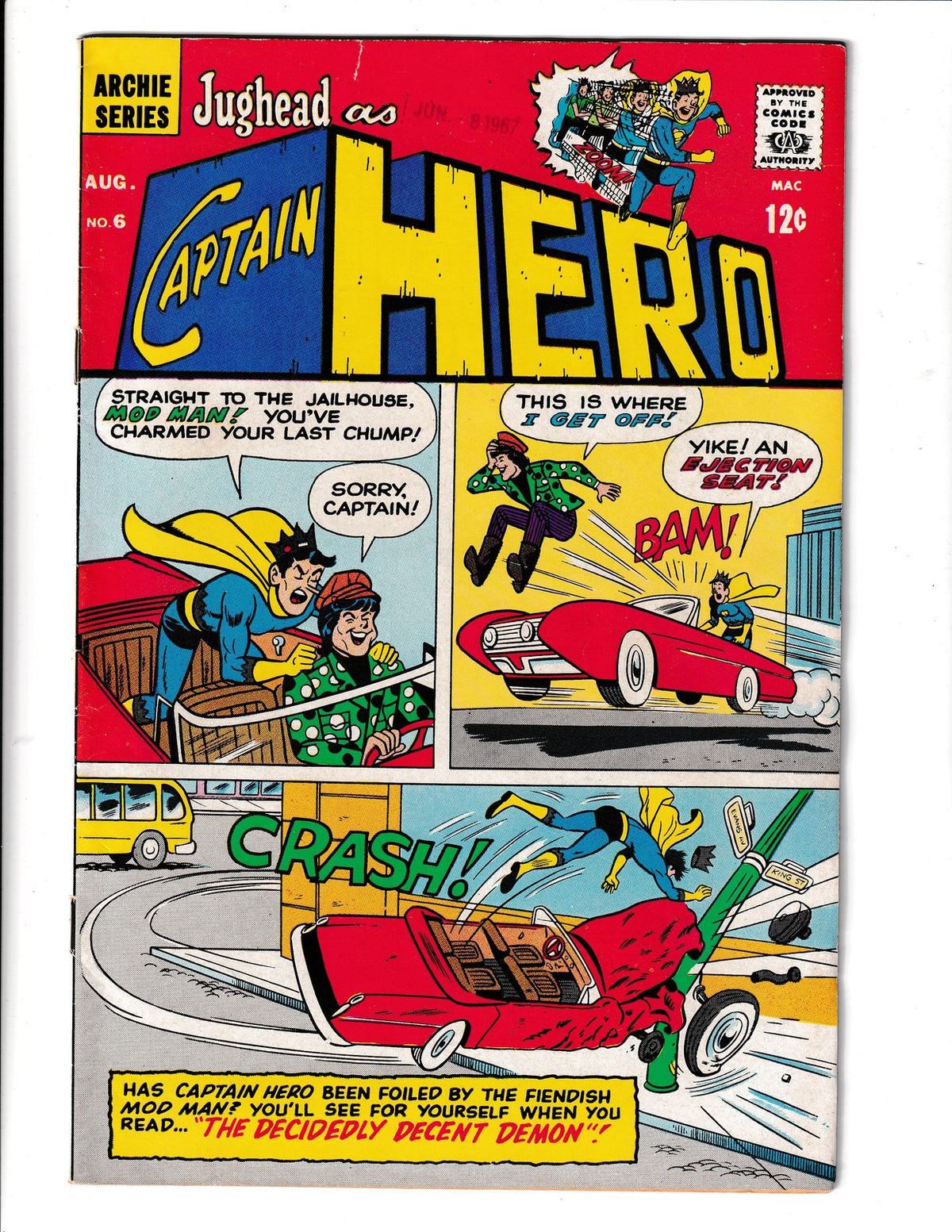 Jughead as Captain Hero #6 (1967) Archie Comics