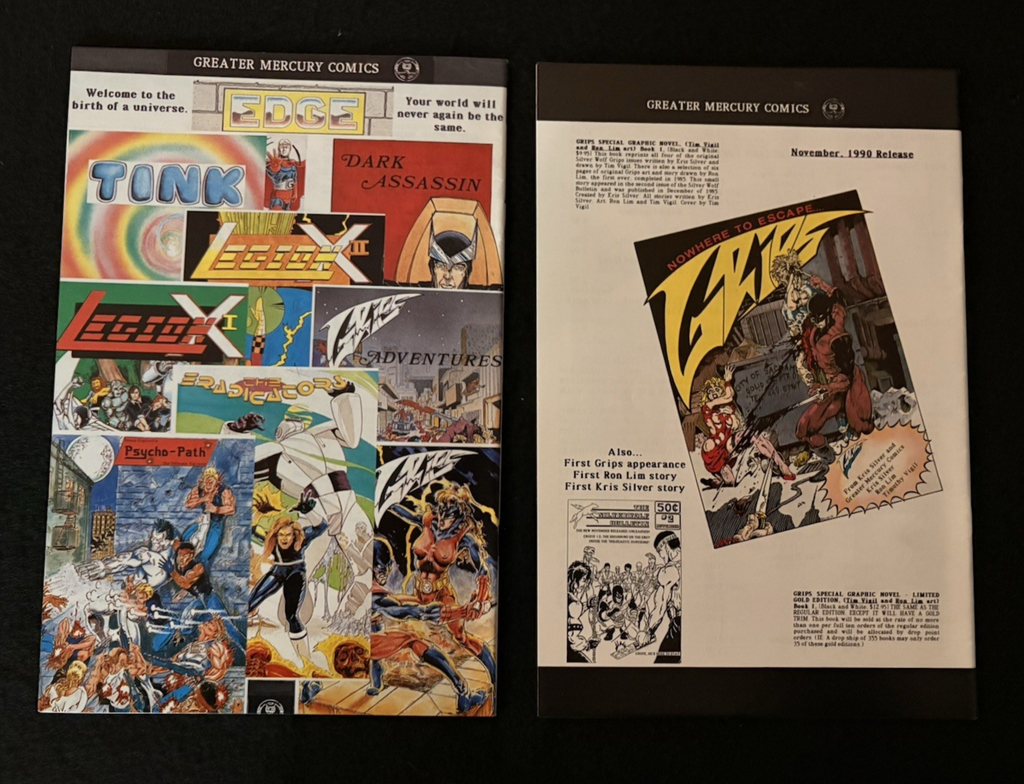 Grips Adventures - Complete Set #1-8 (1990-91) Greater Mercury Comics