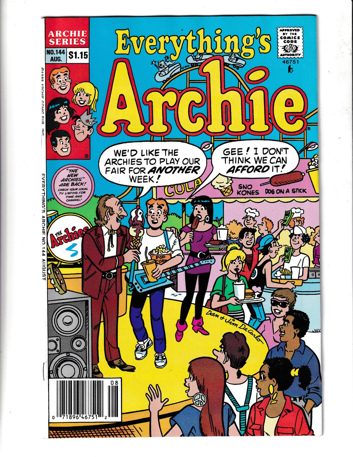 Everything's Archie #144 (1989) Band Cover Archie Comics