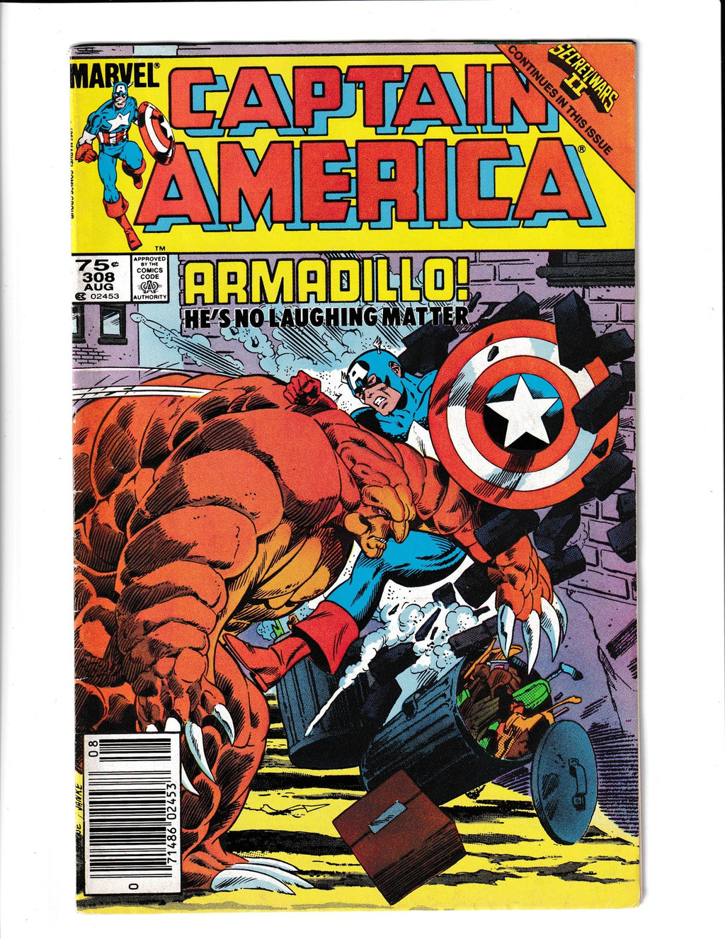 Captain America #308 (1985) 1st App of Armadillo Marvel Comics