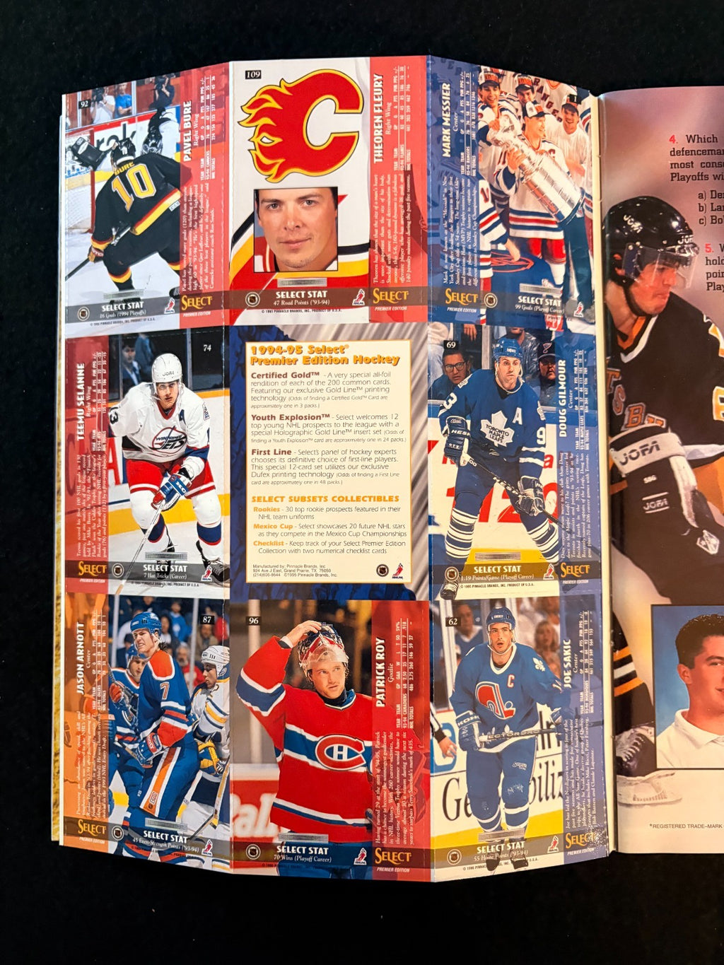 Be a Player  - Lindros - Vol 1 Issue 2 - Cards attached Bure and Selanne - 1995