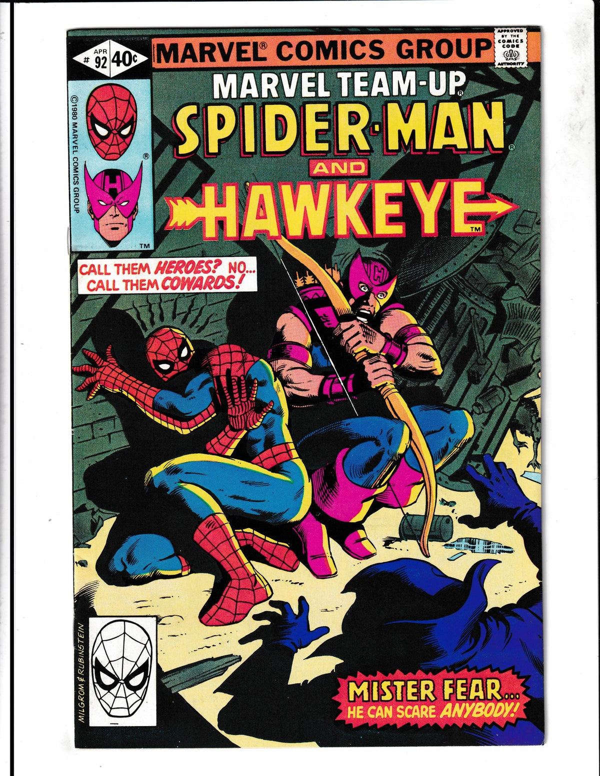 Marvel Team-Up #92 (1980) Spider-Man & Hawkeye Marvel Comics