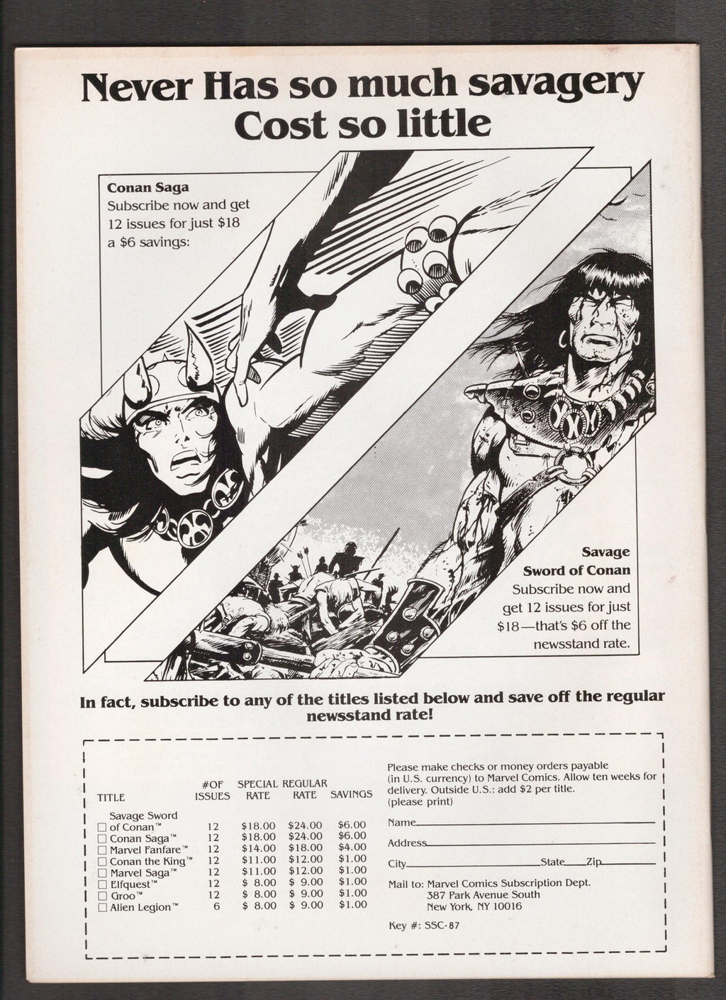 Conan Saga #9 (1988) Barry Windsor-Smith Cover Marvel Comics