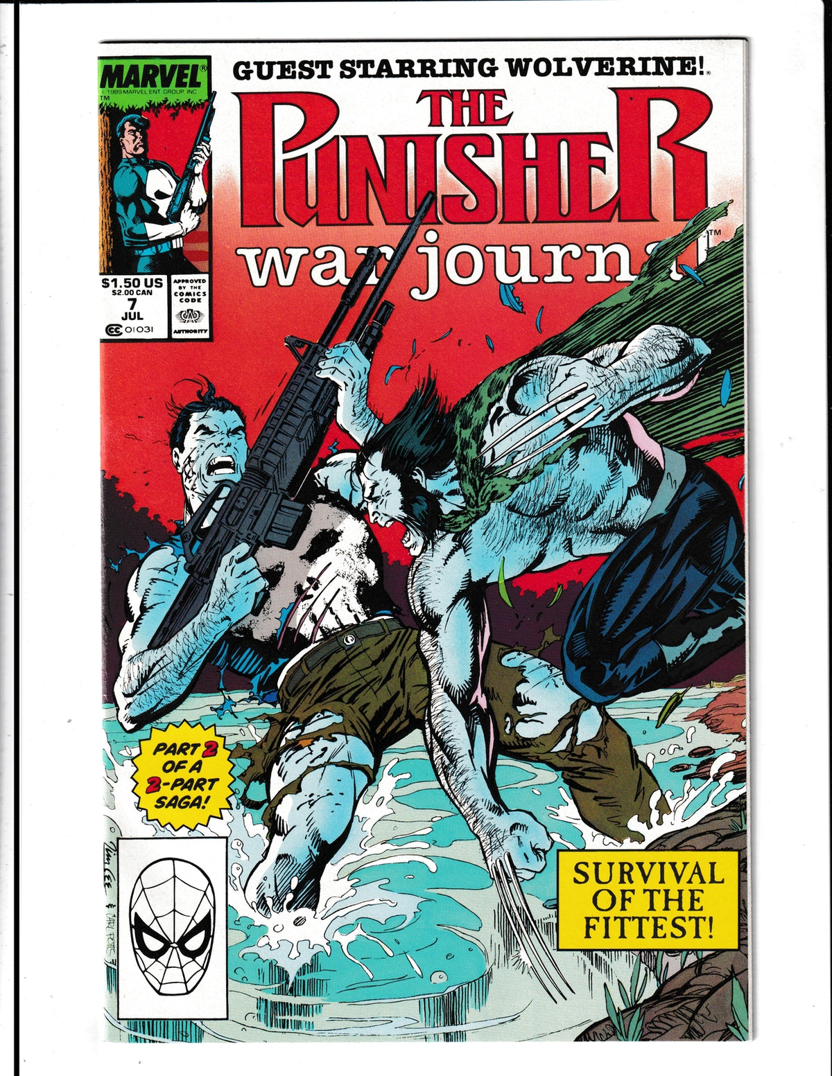 Punisher: War Journal #7 (1989) Wolverine Higher Grade Marvel Comics