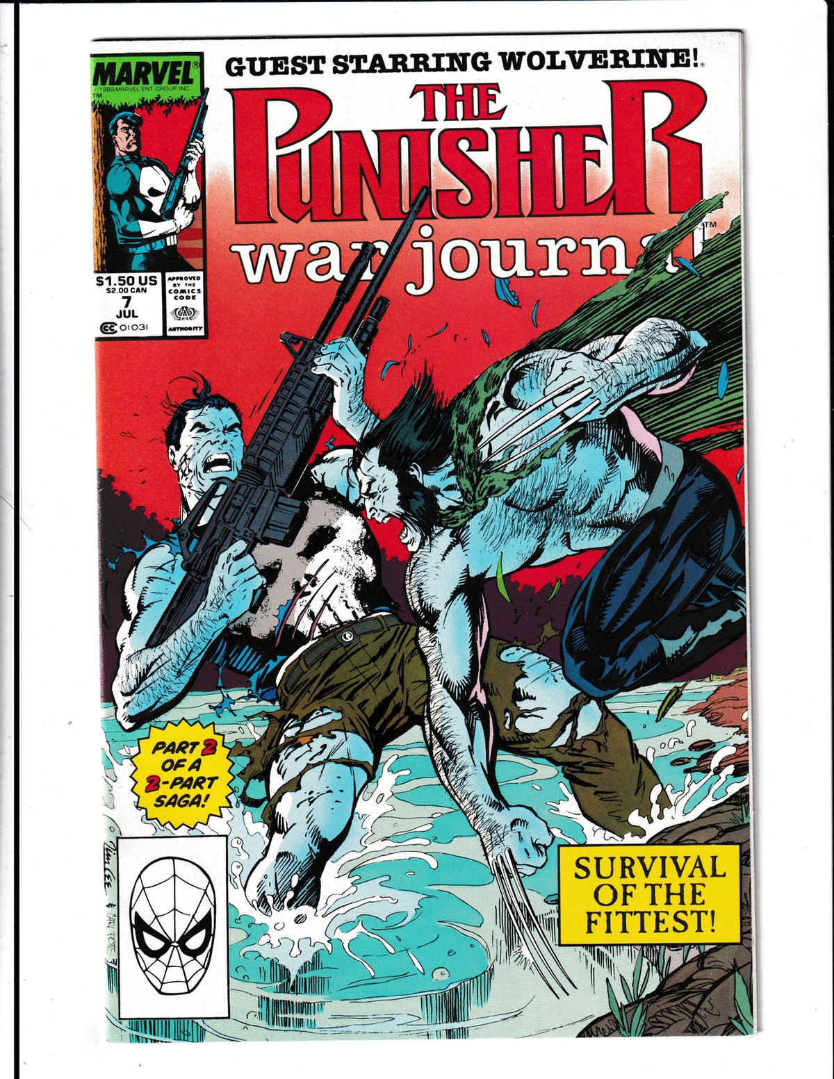 Punisher: War Journal #7 (1989) Higher Grade - Wolverine Marvel Comics