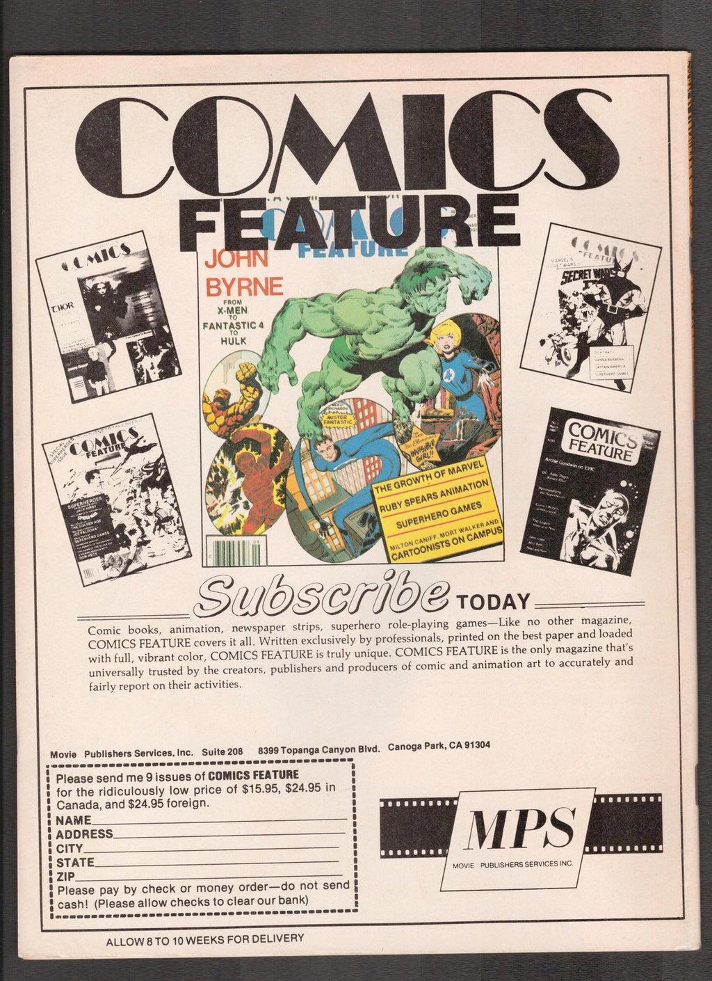 Comics Feature #57 (1987) Punisher Magazine New Media Publications Comics