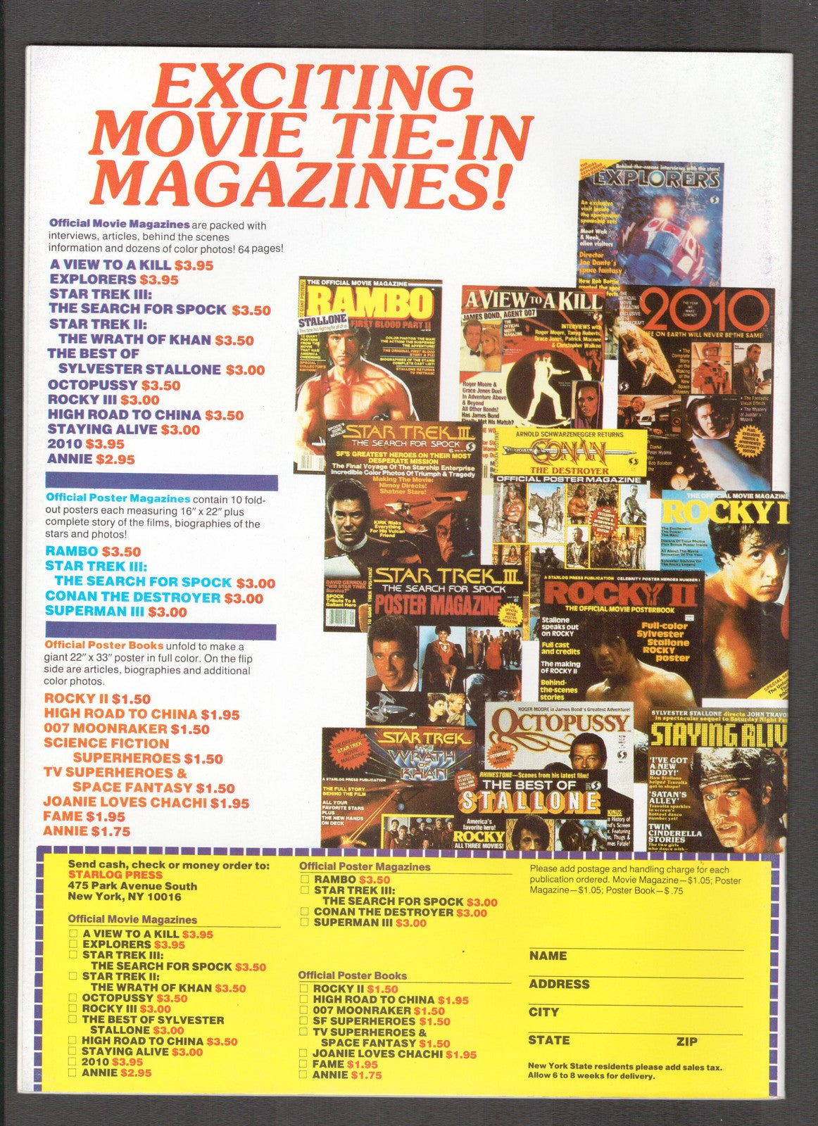 Starlog Presents CineMagic #31 (1985) Fantastic Effects Starlog Comics