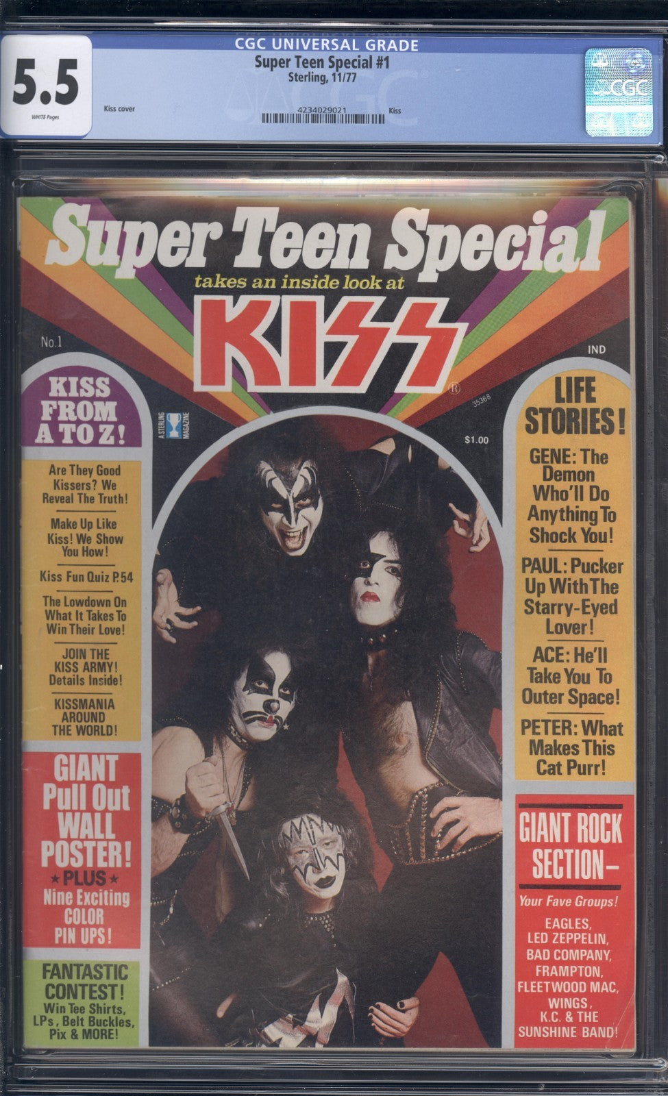 Super Teen Special #1 CGC 5.5 (1977) KISS Graded Sterling Publishing Magazine